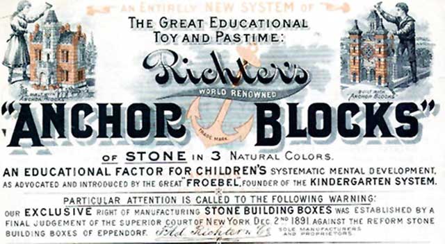 An early color ad for Anchor Blocks in the USA